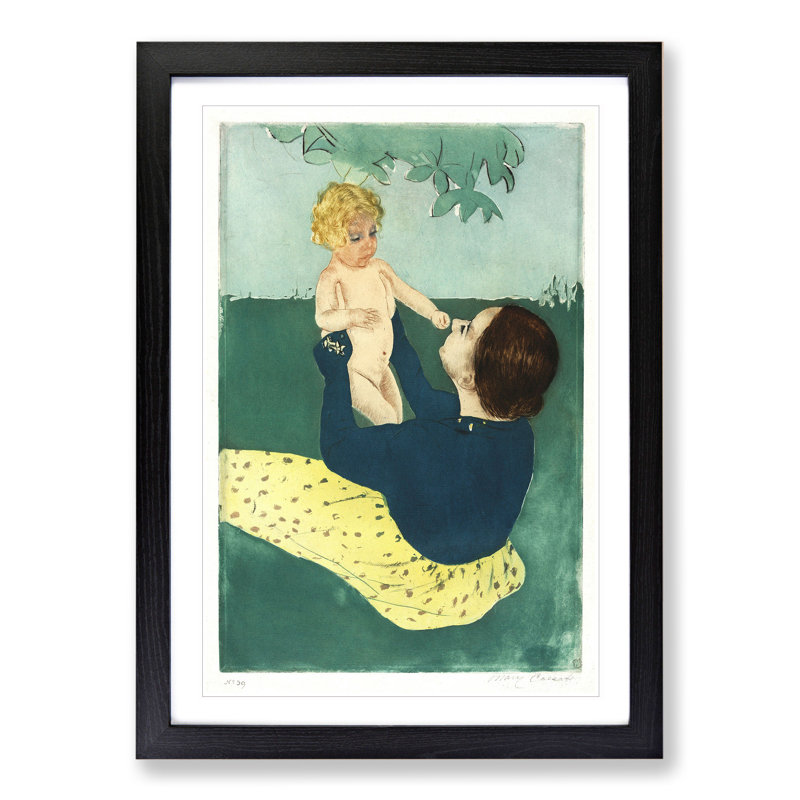 Under the Horse Chestnut Tree by Mary Cassatt - Picture Frame Painting, Black Framed, 48cm H x 36cm W x 2cm D
