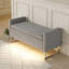 Repose-pieds rembourré moderne avec grand rangement, base en métal pour la chambre à coucher et le salon, banc d'entrée multifonctionnel