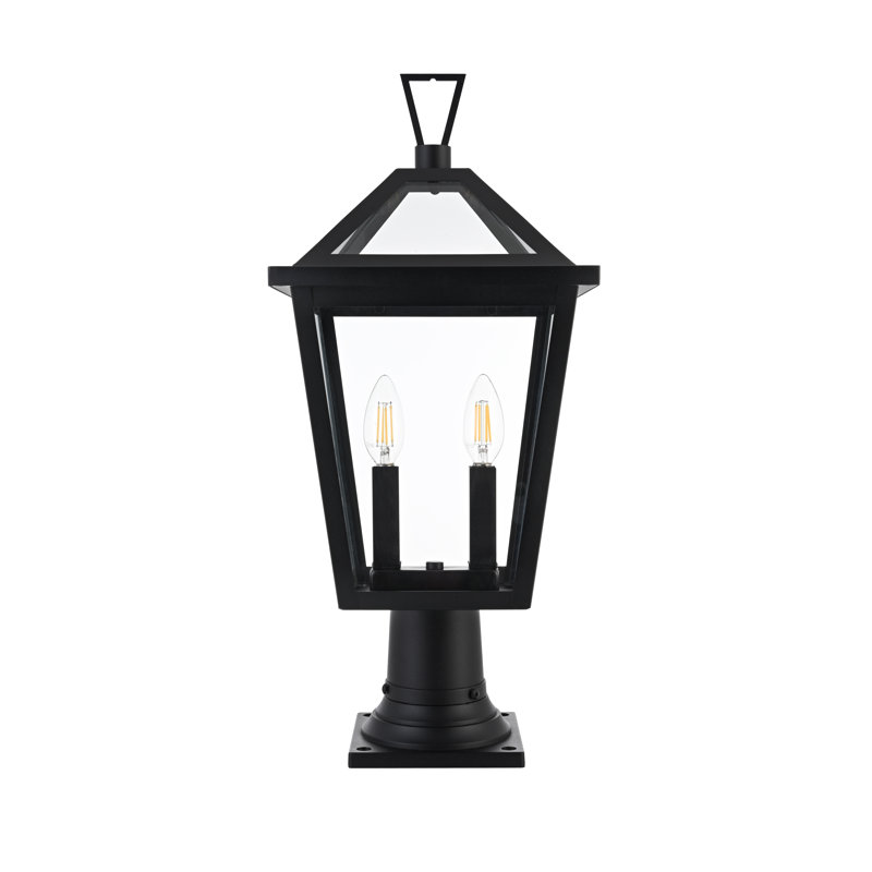 Lampadaire d'extérieur noir Leandra, H 22 po x l 10 po x P 10 po