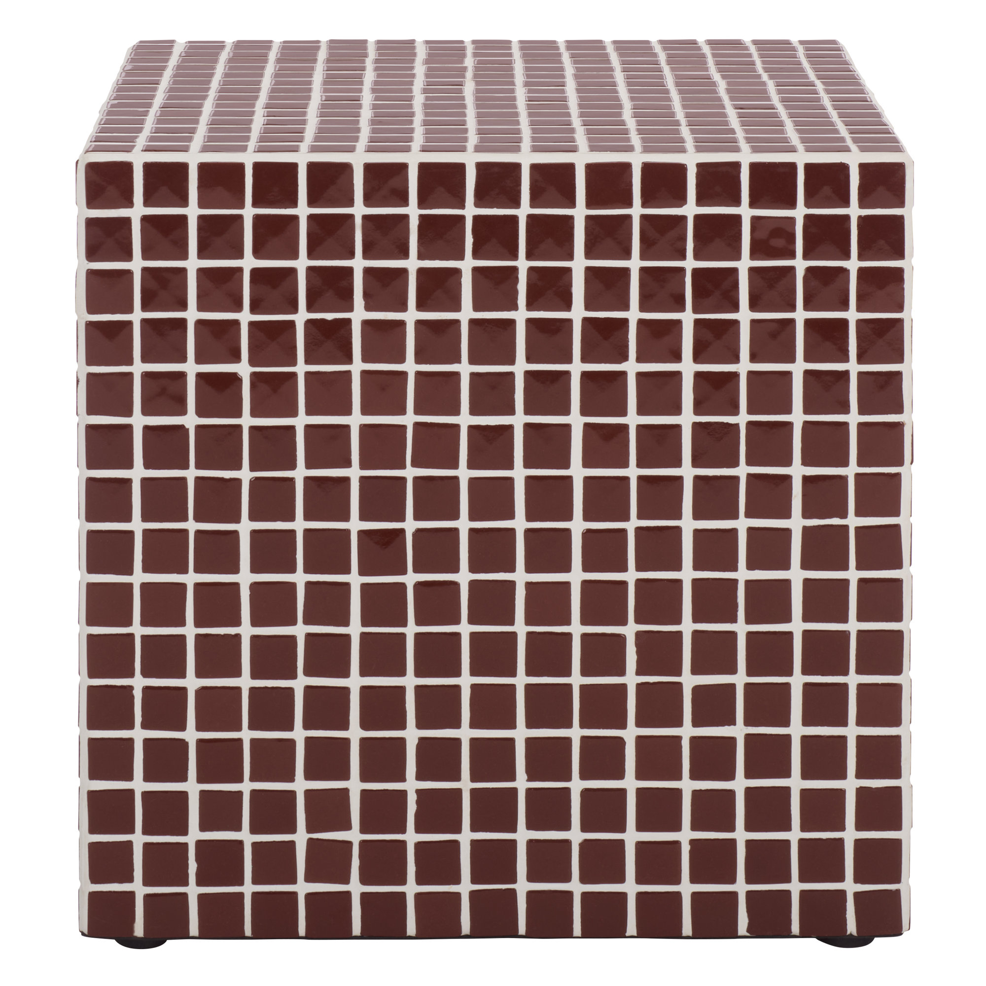 Hikari Cube Accent Table, Bordeaux
