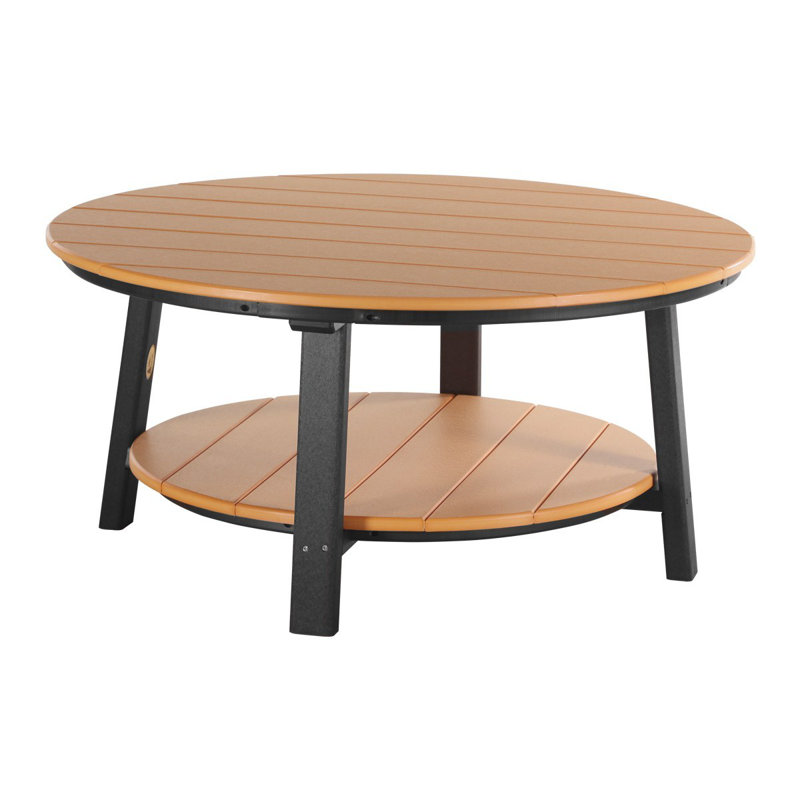Orma Round Outdoor Coffee Table , 43'' in. W 43'' in. D, Black, Orange