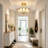 4-Light Brass Lotus Semi-Flush Mount Ceiling Light