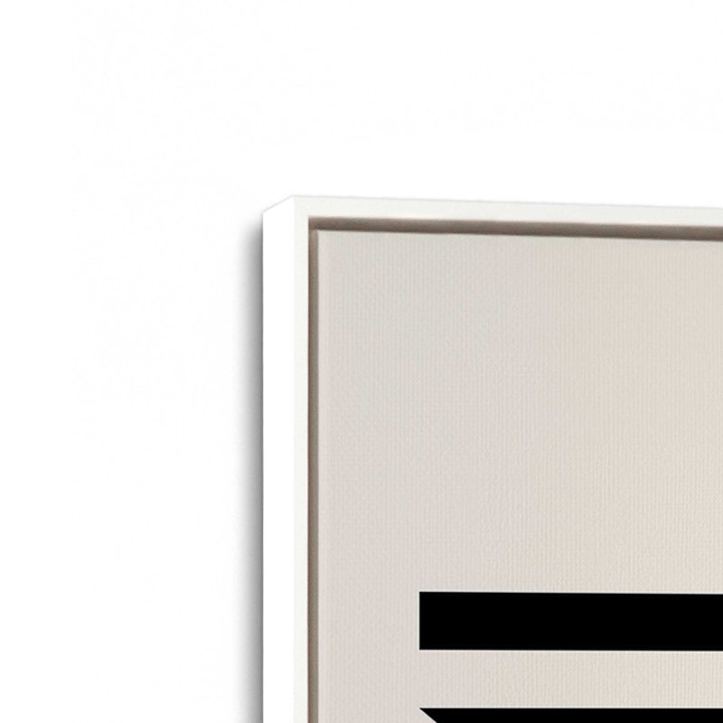 Ensemble de 2 motifs tribaux modernes en noir, Cadre flottant blanc opaque, H 19 po x l 26 po