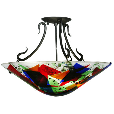 Plafonnier semi-encastré 18,25" à cuve unique 2 lumières