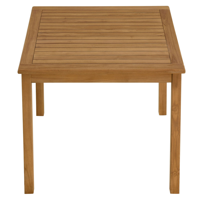 Vienna 34" Square Outdoor Patio Teak Wood Dining Table In Natural