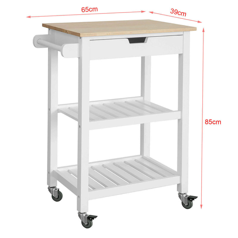 Liya Wood Bar Cart, White