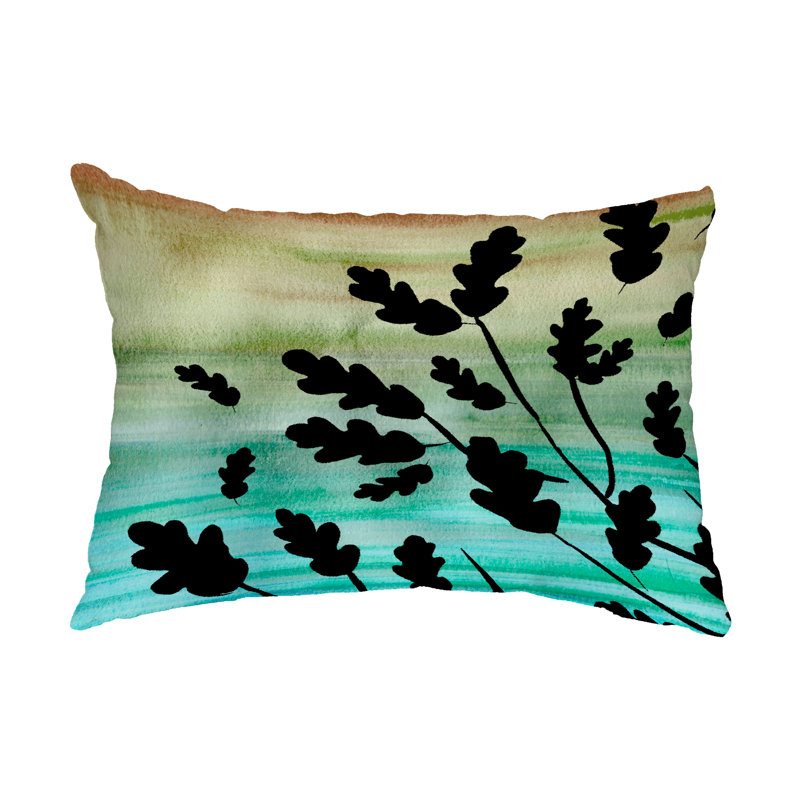  Housse et insert de coussin rectangulaire d'extérieur Flowing Leaves, bleu