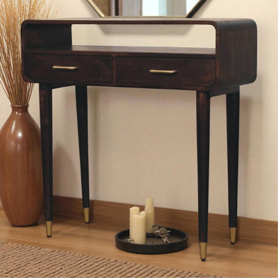 Console en bois Apollo Loop en bois, brun avec 2 tiroirs, 1 tablette