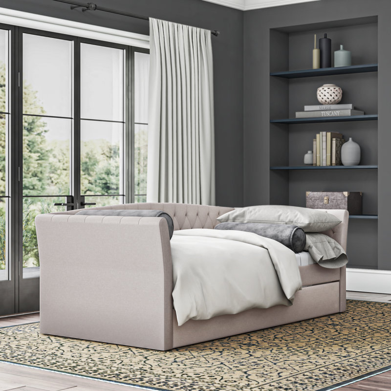 Aroosh Upholstered Daybed, Light Brown