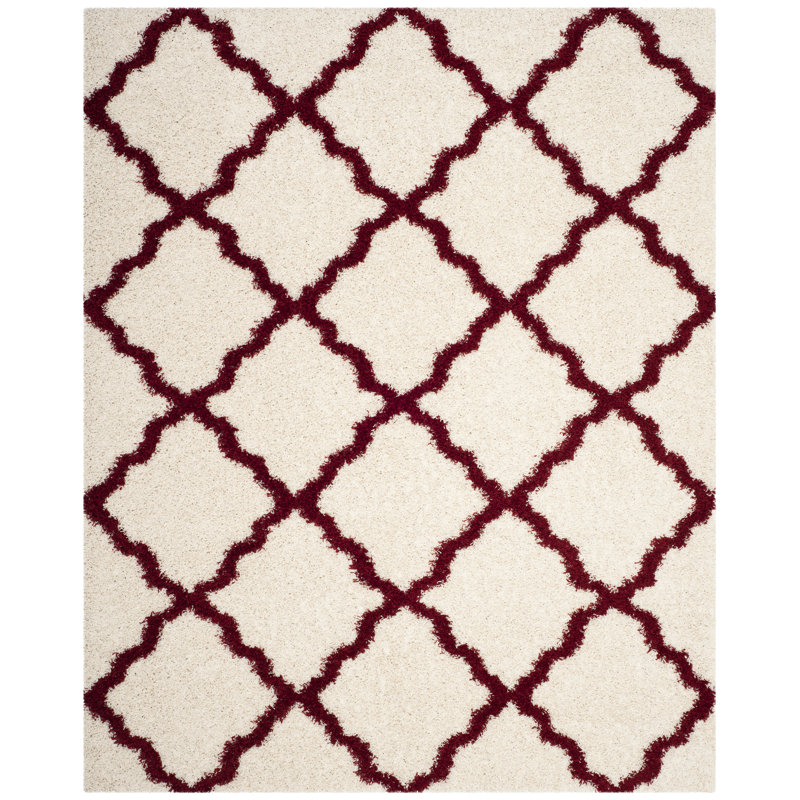 Tapis à poils longs Alonnah, Rouge, Rectangle 5 pi 1 po x 7 pi 6 po