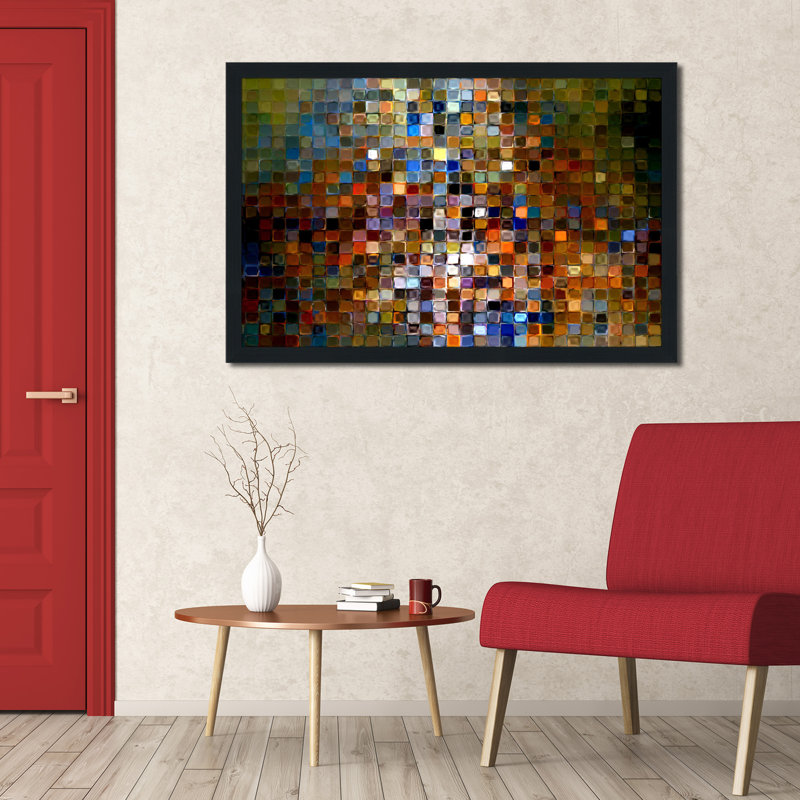 «Tile Art # 1 2007», impression, H 27,5 po x l 39,5 po x P 0,75 po, Cadre espresso
