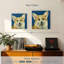 Corgi sur fond bleu