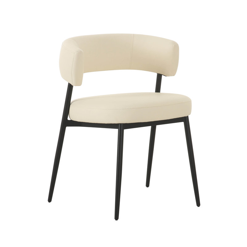 Chaise en cuir crème végétalien