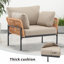 Chaise longue d'extérieur en rotin avec coussins-1983614902