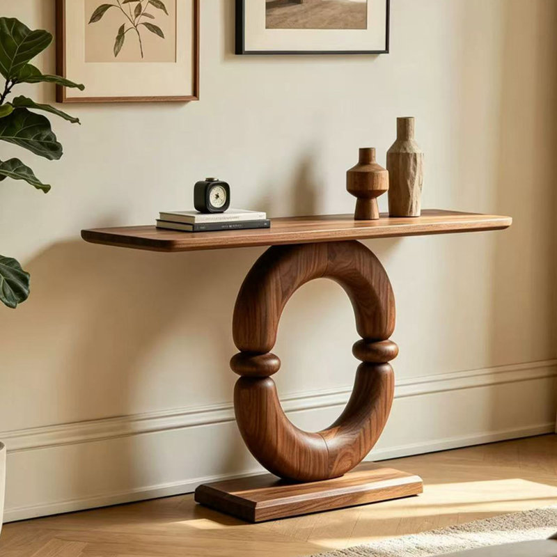 Console de style chinois simple et moderne brune, H 33,5 po x l 47,2 po x P 11,8 po