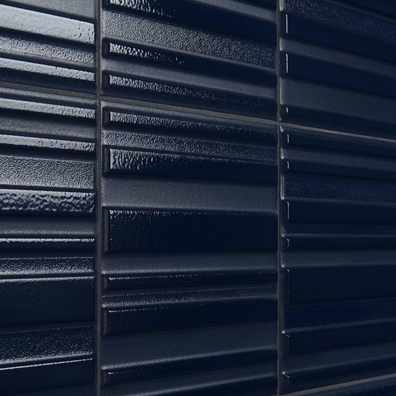 Sydney 8x16 3D Mixed Finish Ceramic Tile, Blue