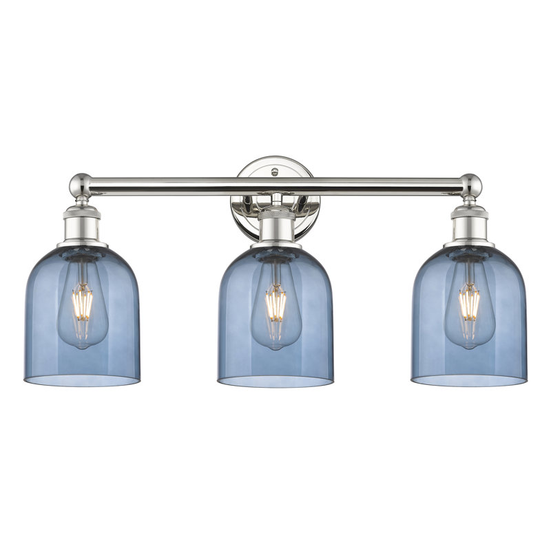 Allysson 3 - Light Dimmable Vanity Light, Princess Blue, Polished Nickel