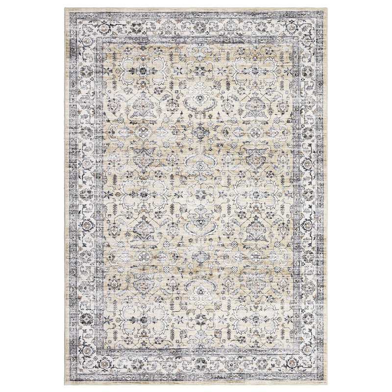 Oriental Machine Washable Rug with Rubber Backing for Living Room Vintage Non-Slip Dining Room Rug Easy-Cleaning Floor Carpet for Bedroom