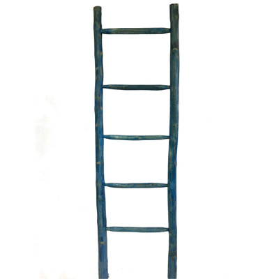 MGP Teak Log Ladder Distressed Blue Finish