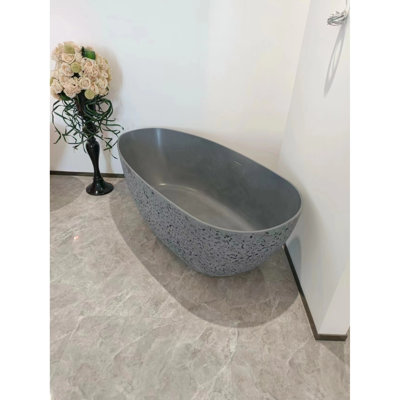 Avalon 70.1 " L x 33.46 " W Undermount Soaking Solid Surface Bathtub