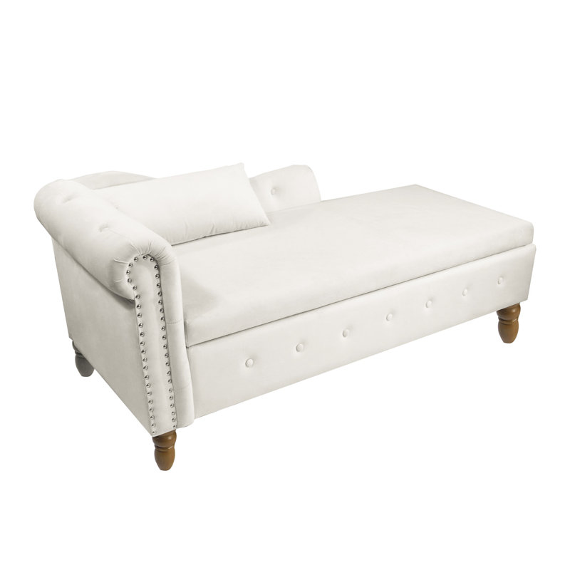 Chaise longue rembourrée pour l'intérieur, Beige, Brun
