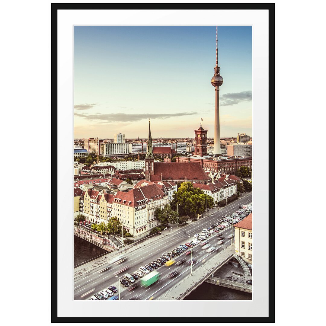 Gerahmtes Poster Skyline von Berlin