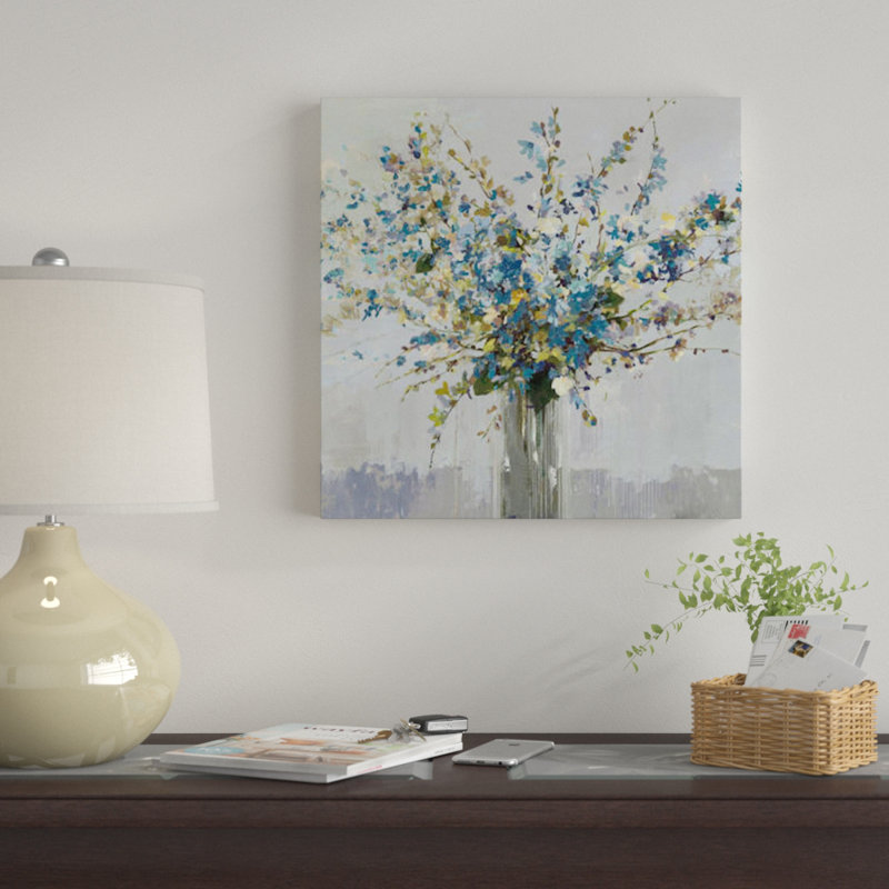 «Bouquet» par Allison Pearce - estampe numérique sur toile tendue avec châssis, H 48 po x l 48 po x P 1,5 po, Pas de tapis