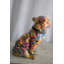 Sculpture bouledogue en résine graffiti Pop Art avec collier 18 po x 11 po x H 20 po