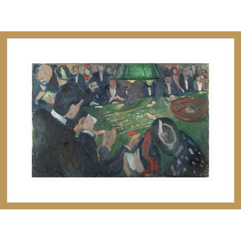 «At the ROULETTE Table in Monte Carlo» par Edvard Munch, impression giclée sur cadre, H 16,07 po x l 21,75 po