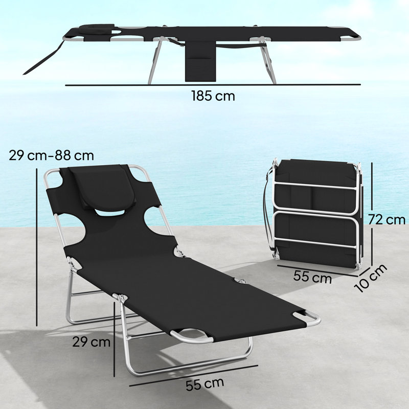 Outdoor Lounge Chair, Black