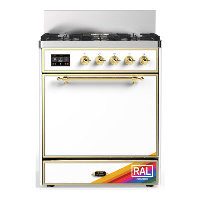 Majestic III Series 30 Inch Dual Fuel Range with 5 Sealed Burners in RAL (Liquid Propane, Brass Trim)