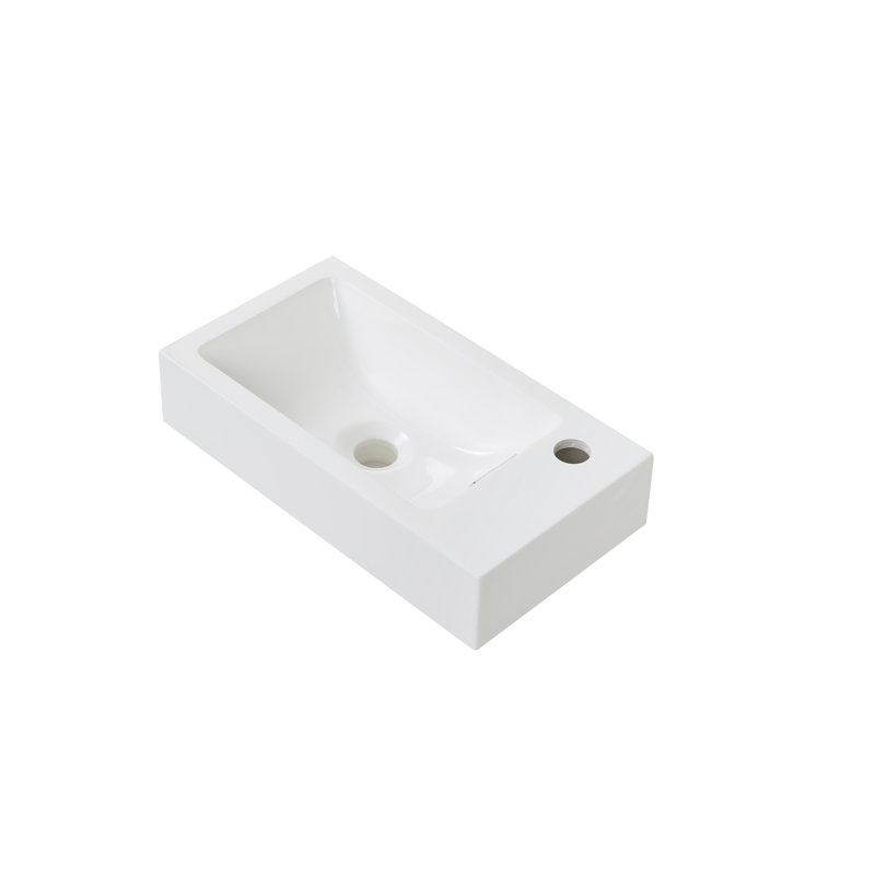 17.7" Solid Surface Resin Streamline Vanity Top, Right