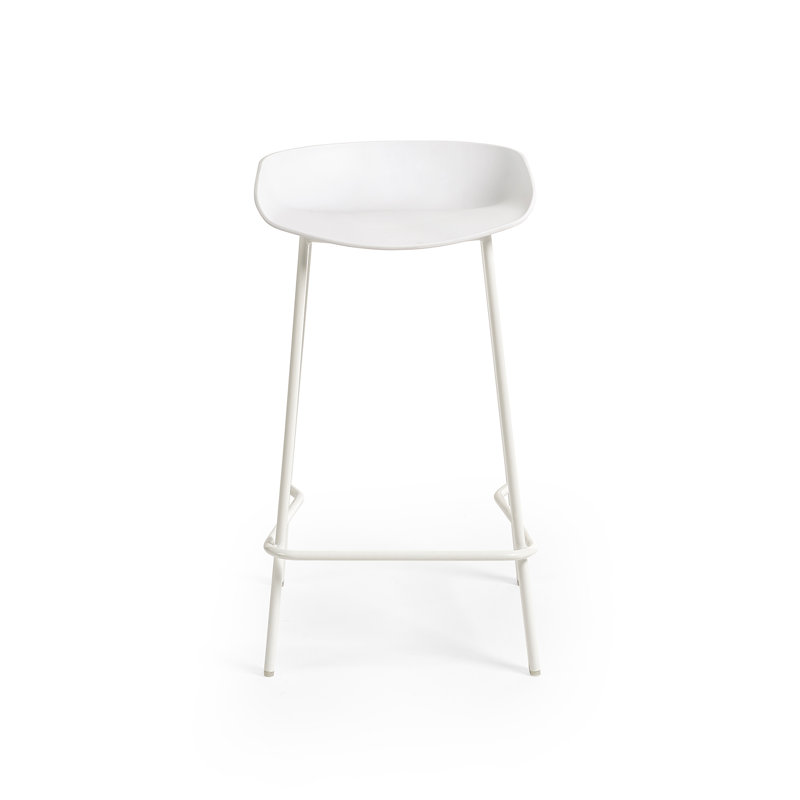 Dragan Counter Stool with Metal Frame, White