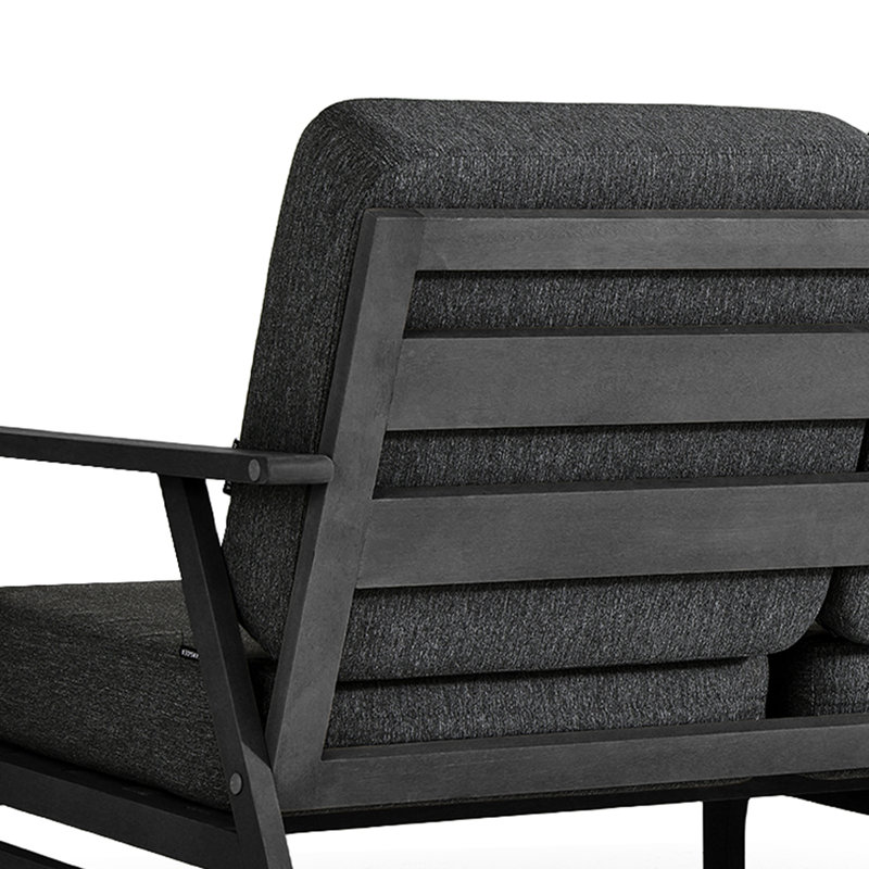 Canapé d'extérieur avec coussins de patio, Gris foncé, Noir