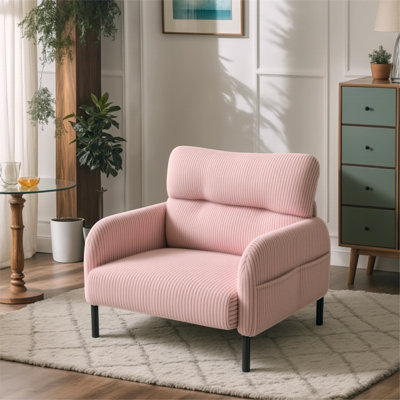 Chaise d'appoint rembourrée en velours côtelé Modern