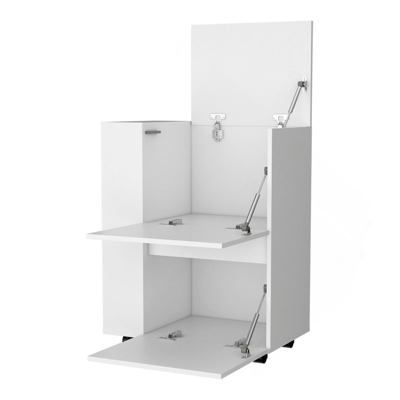 2-Cabinet Bar Cart, White