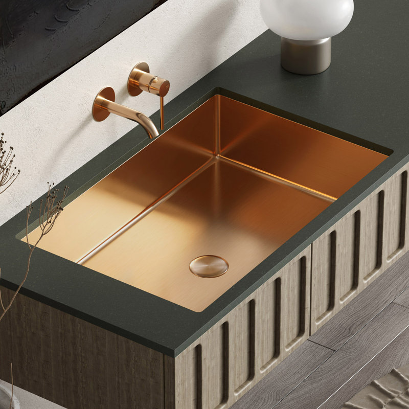 Jenah 21.2'' L Bathroom Sink, Brushed Rose Gold, Brushed Rose Gold