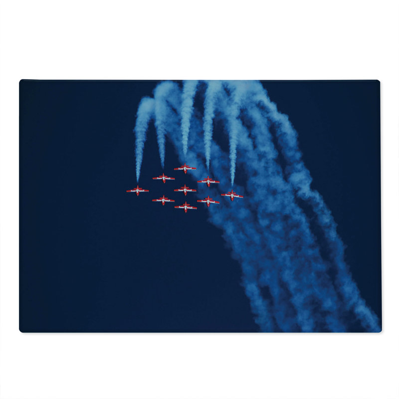 Planche à découper Ambesonne Snowbirds grande taille canadien bleu foncé rouge