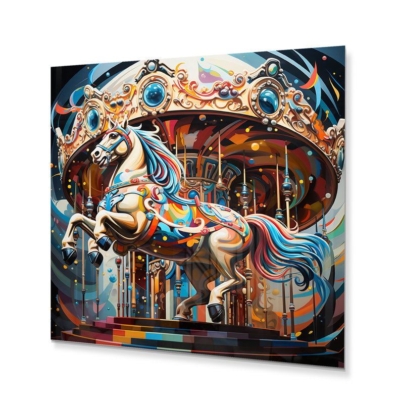 Carrousel - impression de carrousel sur métal, H 29 po x l 29 po x P 1 po
