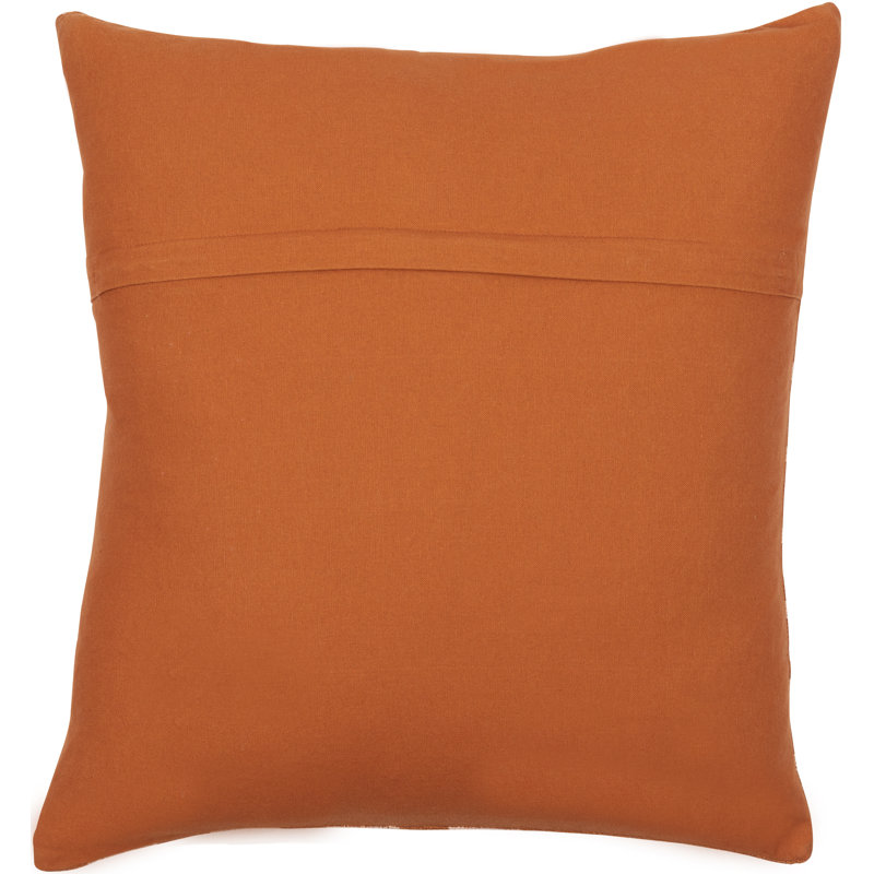 Housse de coussin Sain, H 18 po x l 18 po, Rouge brique / vieux rose, Grille triangulaire