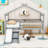 Twin Wood Low House Loft Bed With Slide, Ladder, And Safety Guardrails-1614469902