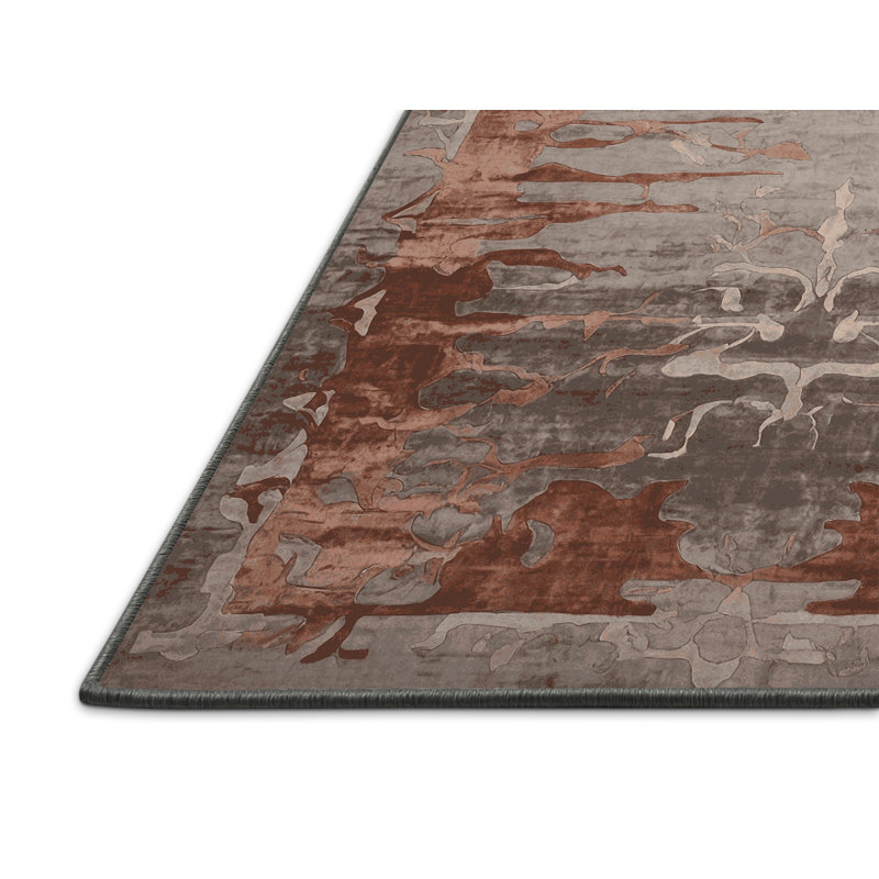 Tapis gris soyeux et moelleux, Carré 4 pi