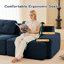 Canapé modulaire moderne à 2 places de l 82 po avec revêtement en velours côtelé, conception capitonnée, assise profonde et fabrication sans assemblage-2074713648