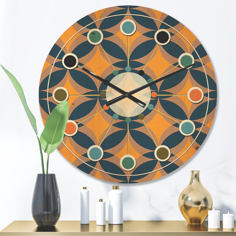 Horloge murale en bois Abstract Design III, Petit