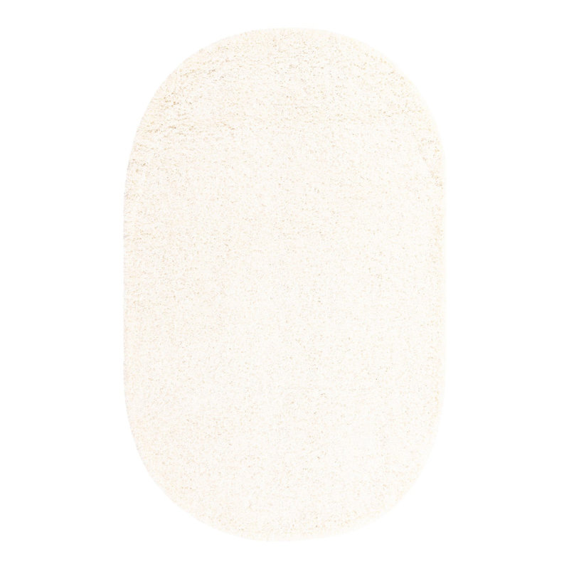 Tapis blanc neige Roshane, Ovale 5 pi 3 po x 8 pi