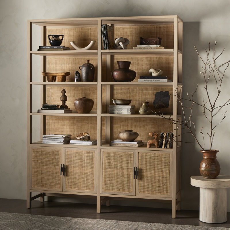 Caprice Solid Wood Bookcase, Natural Mango