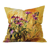 Coneflowers and Butterflies Outdoor Throw Pillow