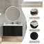 Meuble-lavabo mural 30 po avec tiroir divisé, façade verticale texturée et design flottant-890244818