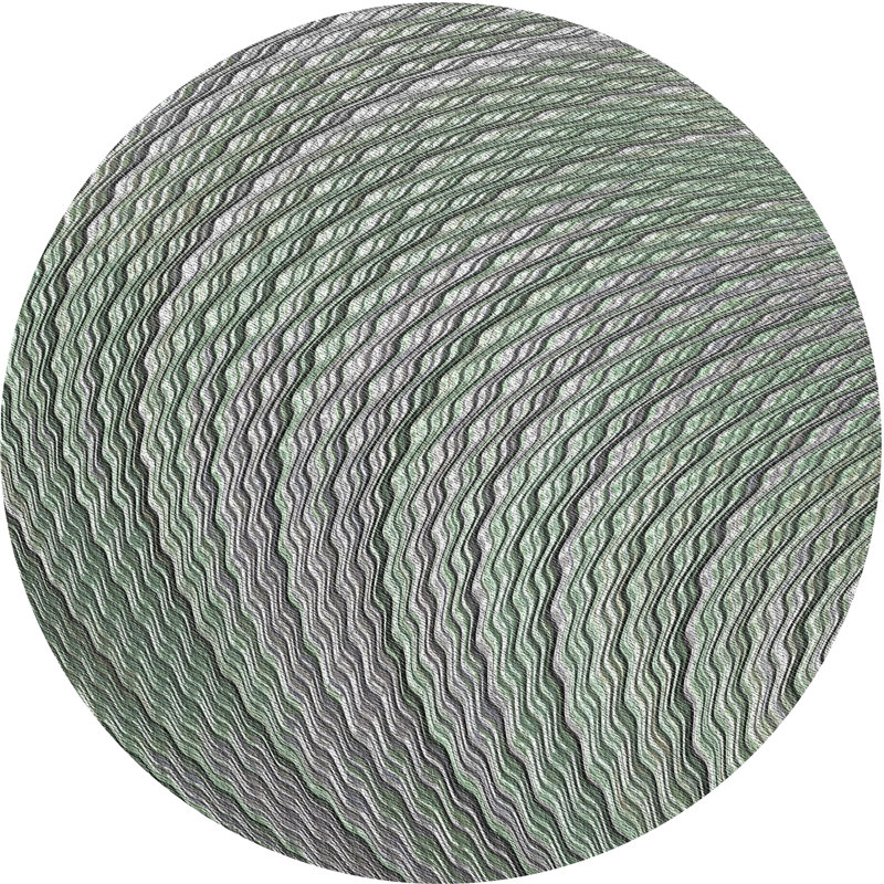 Tapis vert / gris Power Loom, Rond 7 pi