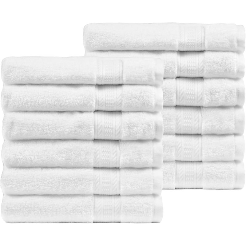 Trident Whites Hospitality 12-Piece Hand Towel Set